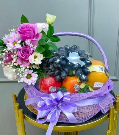 Giỏ Hoa Quả - Giỏ Quà Trái Cây Hoa Tươi HX-0006