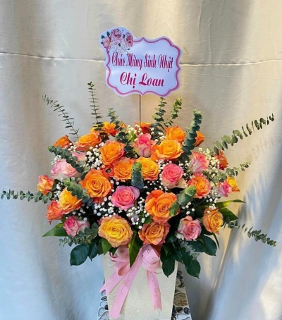 Giỏ Hoa Hồng - Hoa Tươi Chúc Mừng HCM-0202