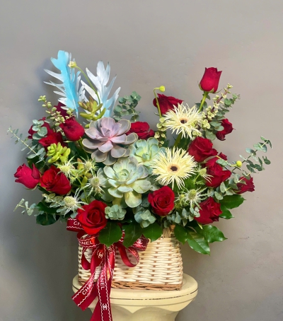 Giỏ Hoa Chúc Mừng – Sang Trọng & Đẳng Cấp NU-11