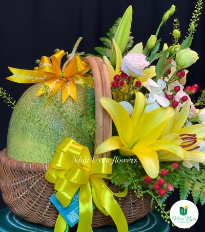 Giỏ Hoa Quả - Giỏ Quà Trái Cây Hoa Tươi HX-0702