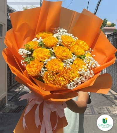 Bó Hoa Hồng Cam Spirit - Hoa Chúc Mừng HSN-0221