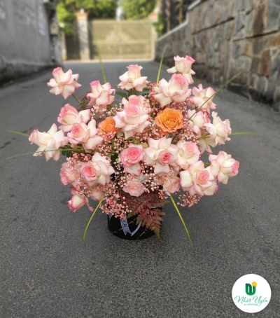 Giỏ Hoa Hồng Chúc Mừng HCM-0007