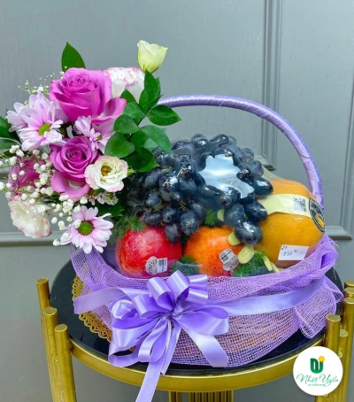 Giỏ Hoa Quả - Giỏ Quà Trái Cây Hoa Tươi HX-0006