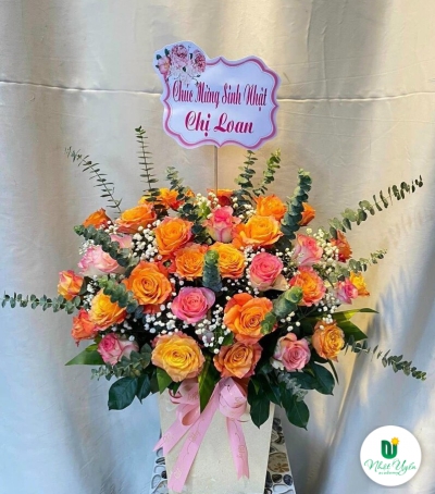 Giỏ Hoa Hồng - Hoa Tươi Chúc Mừng HCM-0202