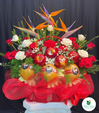 Giỏ Hoa Quả - Giỏ Quà Trái Cây Hoa Tươi HX-3303