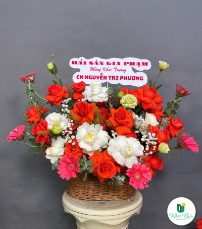 Giỏ Hoa Tươi Chúc Mừng Khai Trương NU - 3S3