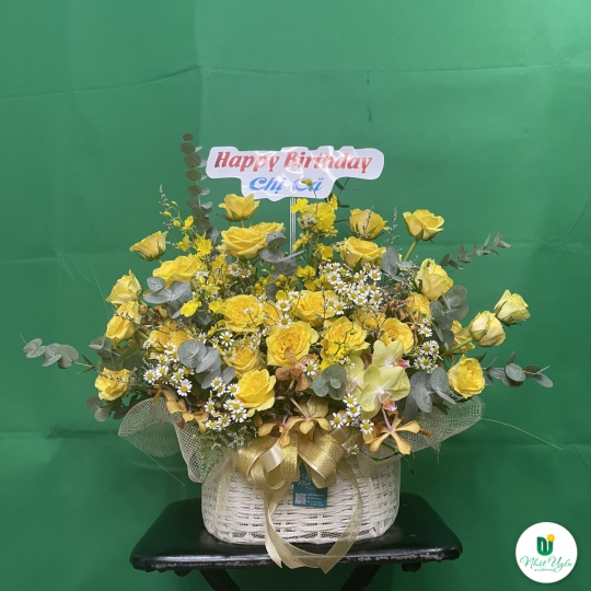 Giỏ Hoa Hồng Chúc Mừng HCM-0014