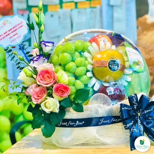 Giỏ Hoa Quả - Giỏ Quà Trái Cây Hoa Tươi HX-0005